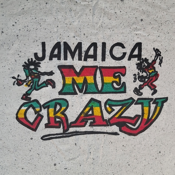 Jamaica Me Crazy Mens Vintage white t shirt size large multicolor - Picture 3 of 6